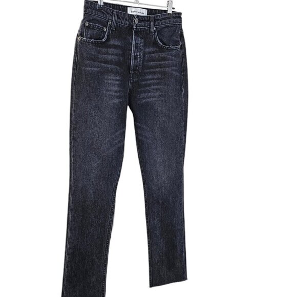 Reformation Brooke Jean in Pacific Size 26 High Rise Button Fly Straight Raw Hem - Picture 10 of 10